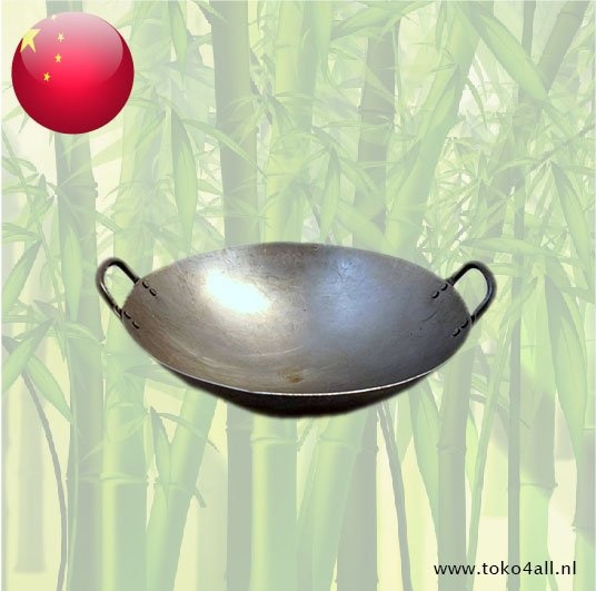 Wok met handgrepen rvs 30 cm