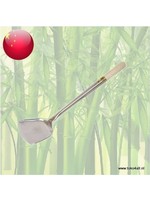 Wok spoon stainless steel with wooden handle no 3