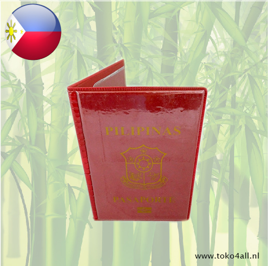 Philippine Passport holder burgundy red plastic 14 x 10 cm