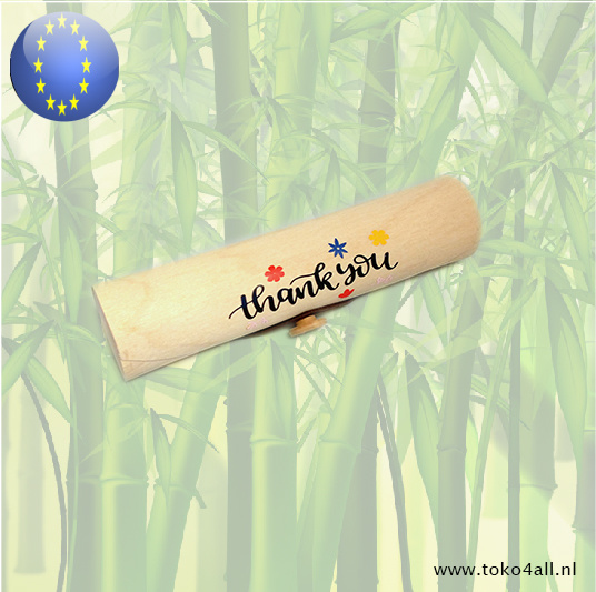 Wooden Gift box Thank You tube shape 18 cm 4 cm