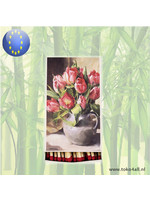 Matches Tulips in vase