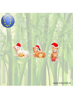 Ornament kerst poezen 3 stuks