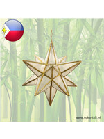 Star from Capiz with gold colored edges 10 cm