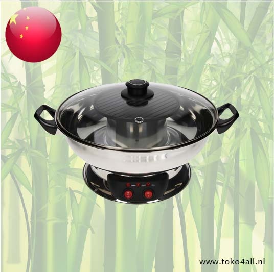 Elektrische hotpot met koreaanse grillplaat 3.5 ltr PZ-9152