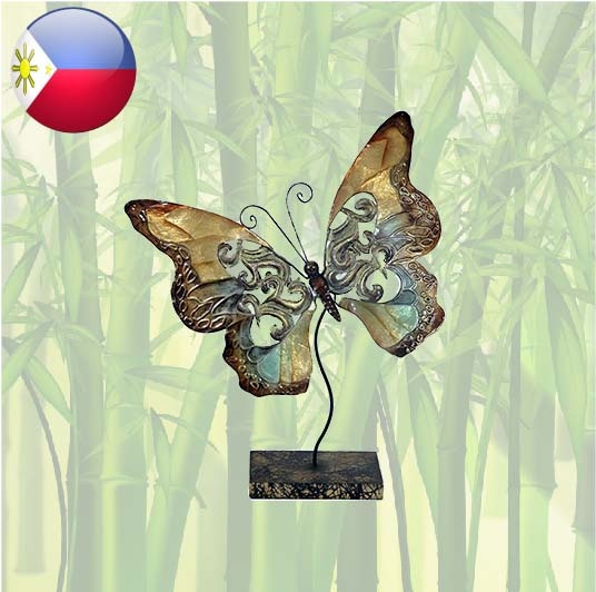 Butterfly made of metal with mother-of-pearl 29x23cm