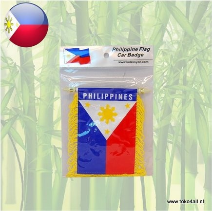 Filipino flag for the car 14 x 11 cm