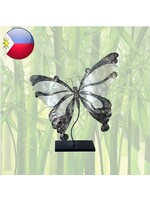 Vlinder van metaal met parelmoer 47x44cm