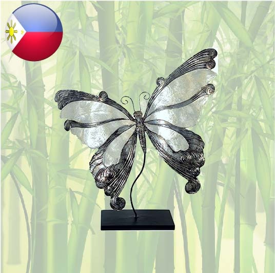 Butterfly made of metal with mother-of-pearl 47x44cm