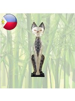 Metal cat with mother-of-pearl 56x18cm