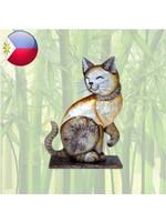 Metal cat with mother-of-pearl 35x25cm