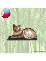 Metal cat with mother-of-pearl 28x15cm