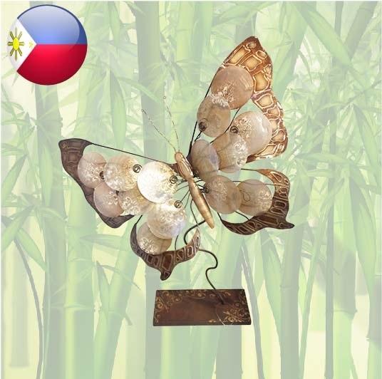 Butterfly made of metal with mother-of-pearl 50x44cm