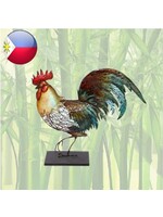Rooster made of metal with mother-of-pearl 44x45,5cm