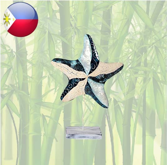 Metal starfish with mother-of-pearl 25x18cm