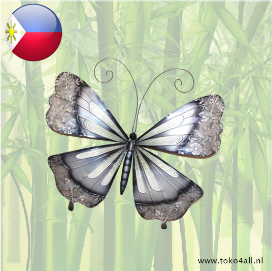 Metal butterfly with mother-of-pearl 44x39cm.
