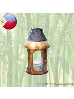 Metal lantern with mother-of-pearl 20x13cm.