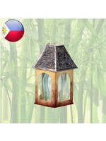 Metal lantern with mother-of-pearl 27x16cm