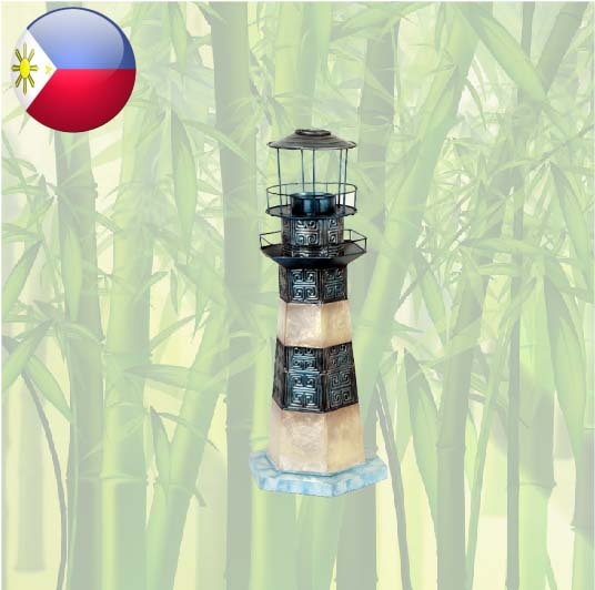 Metal lighthouse with mother-of-pearl 32x13cm