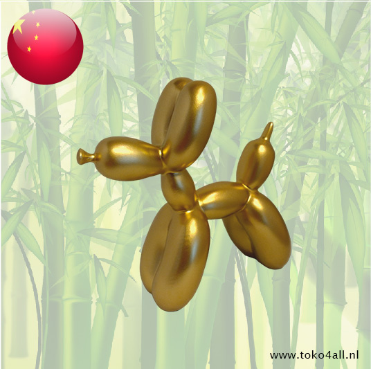 Evergreen Ballon hond gouden kleur 170 x 65 x 160 mm