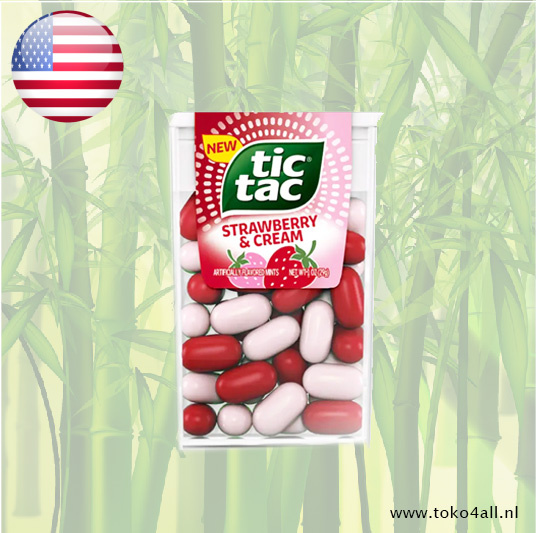 Tic Tac Aardbeien & Room snoepjes 29 gr