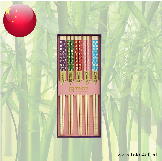 Decorative Chopsticks set of 5 pcs Blue Sakura 22 cm