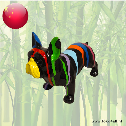 Evergreen Gekleurde zwarte Bulldog 210 x 95 x 150 mm