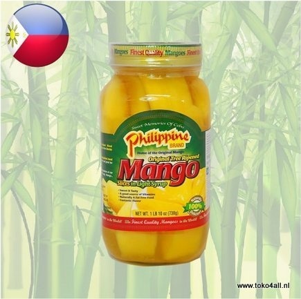 Philippine brand Mango Slices In Syrup 738 gr