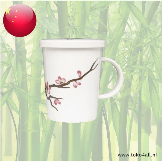 Thee beker Sakura met porseleinen filter 300 ml