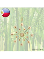 Pendant with capiz in gold colored frame 15 cm