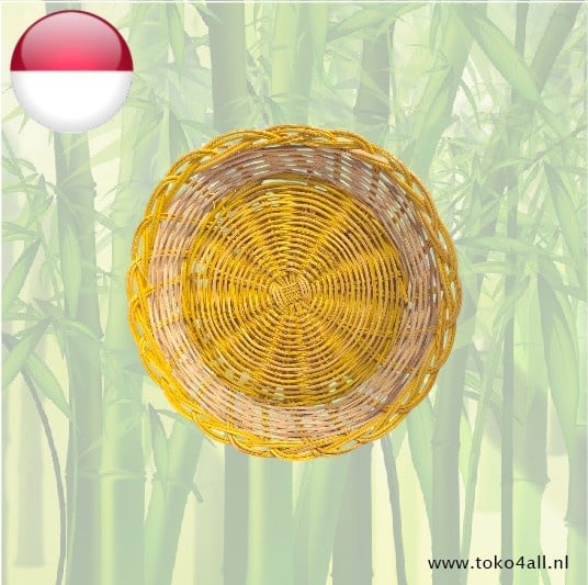 Rotan bord Geel 24 cm