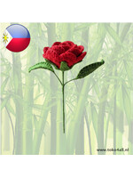 Yehey Full bloom rose flower crochet Jam Red
