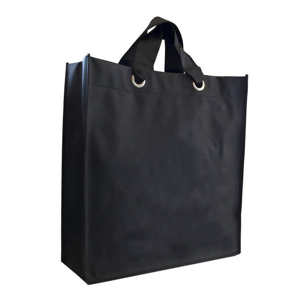 Lieferung aus Vorrat 10x Shopper Schwarz Non woven 42x14x46cm