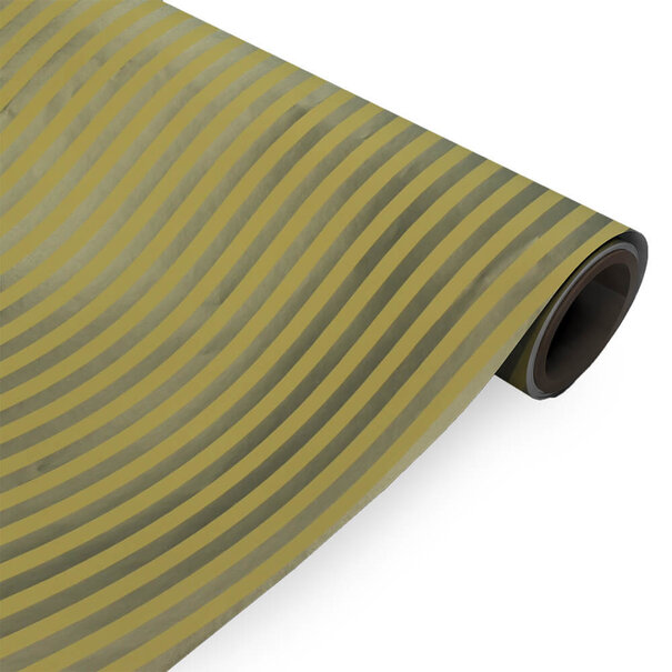 Lieferzeit ca. 5 Werktage Geschenkpapier Gold Metallisierte Streifen 50cm x 100mtr