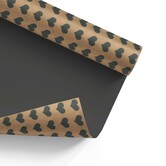 Geschenkpapier Braun Kraftpapier Schwarz einfarbig + Herzen 50cm x 200mtr