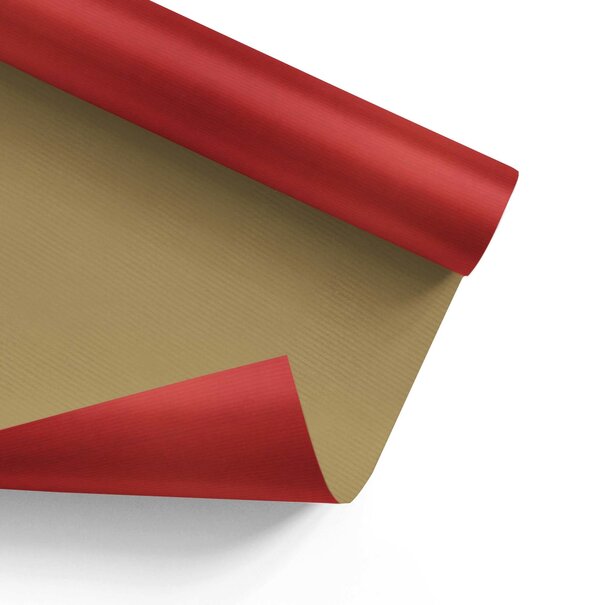 Lieferzeit ca. 5 Werktage Geschenkpapier Rot + Gold 30cm x 200mtr