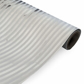 Geschenkpapier Weiß Silber Streifen 50cm x 100mtr - Design ZP12