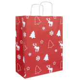50x Papier-Weihnachtstaschen A4 Rot und Weiß