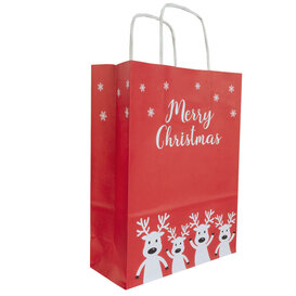 50x Papier-Weihnachtstaschen A5 Merry Christmas