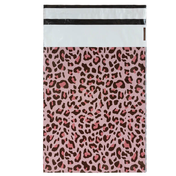 Lieferung aus Vorrat 100x Versandtaschen Leopard Rosa Small Hochformat