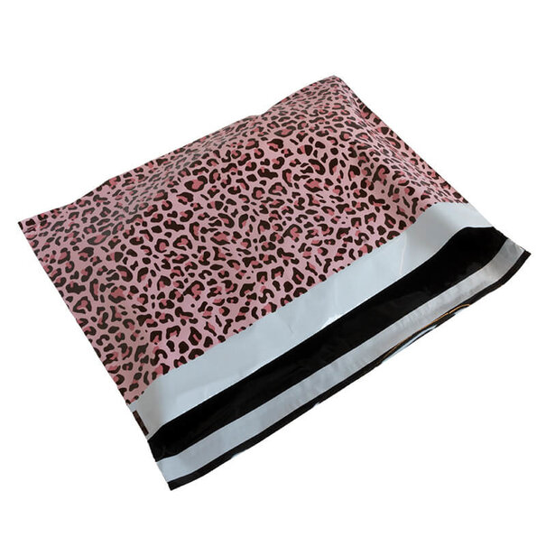 Lieferung aus Vorrat 100x Versandtaschen Leopard Pink Large Querformat