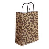 50x Papiertaschen Leopard Beige A5