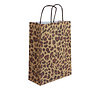 50x Papiertaschen Leopard Beige A5