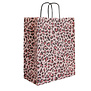 50x Papiertaschen Leopard Pink A4