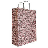 50x Papiertaschen Leopard Pink A3