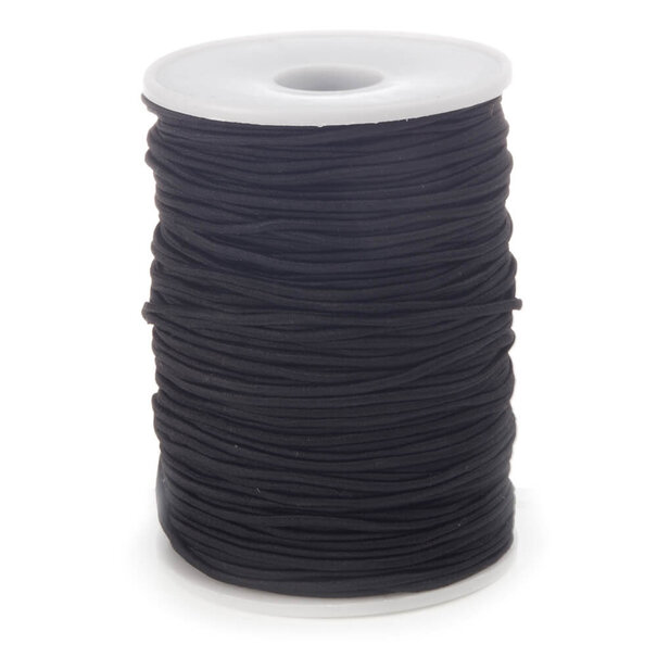 Sofort lieferbar Elastische Schnur Schwarz 2mm x 100m