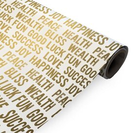 Geschenkpapier Letters Gold 50cm x 200mtr