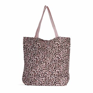 10x Segeltuch Strandtasche Leopard Rosa