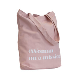 10x Tasche aus Segeltuch 'Woman On A Mission'