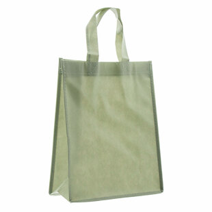 10x Shopper Grün Non woven 24x10x30cm