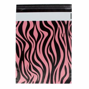 100x Versandtaschen Zebra Rosa Medium Hochformat